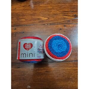 Red Heart Mini Yarn Americana 100 Percent Acrylic 1.6oz 72yds Red White‎ Blue
